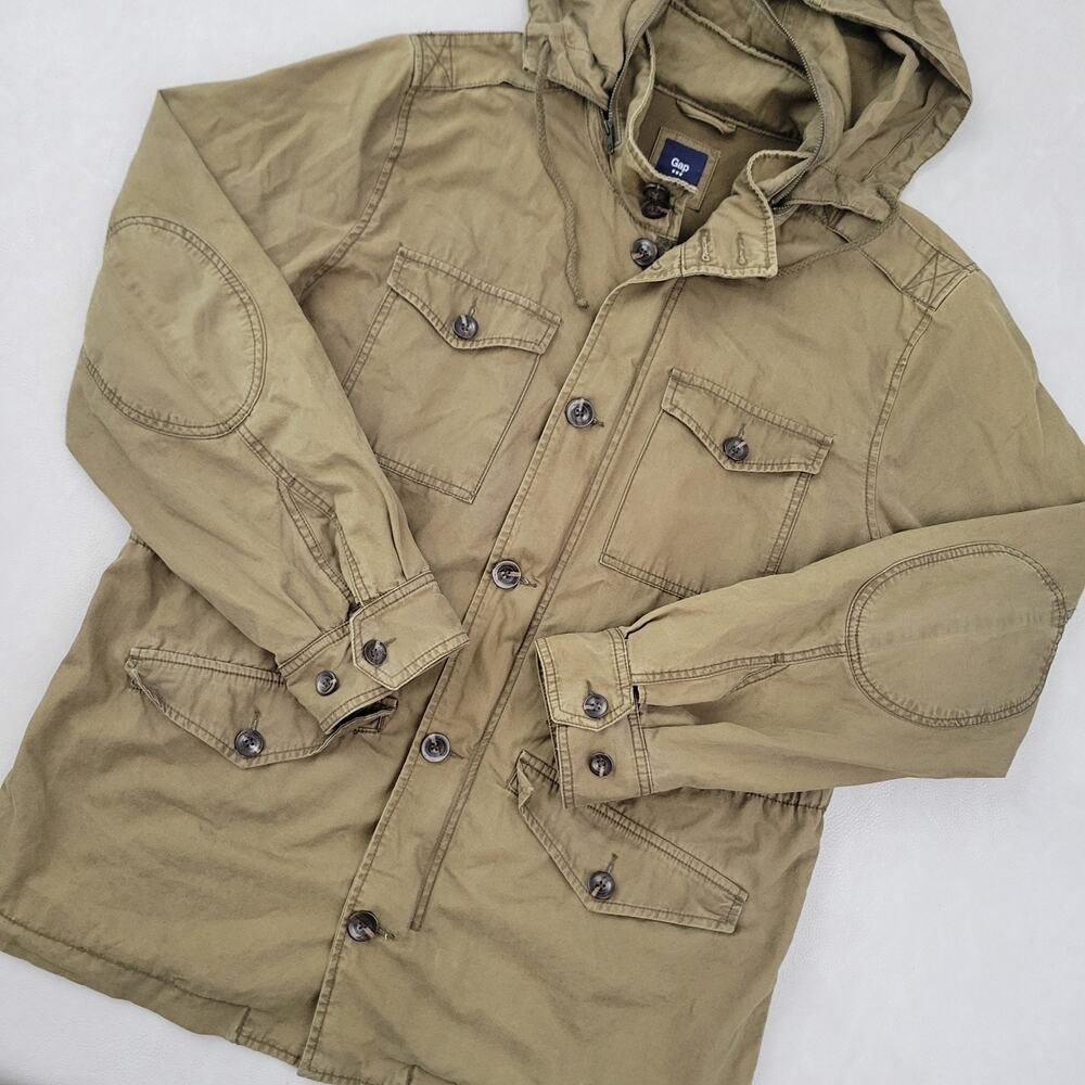 Vintage Gap Jacket Mens XL Military Green Field Canvas Chore Barn Utility Coat